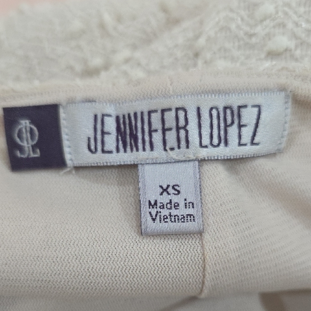 Jennifer Lopez Cream Sequin Long Sleeve Sheath Dress - Picture 5 of 5